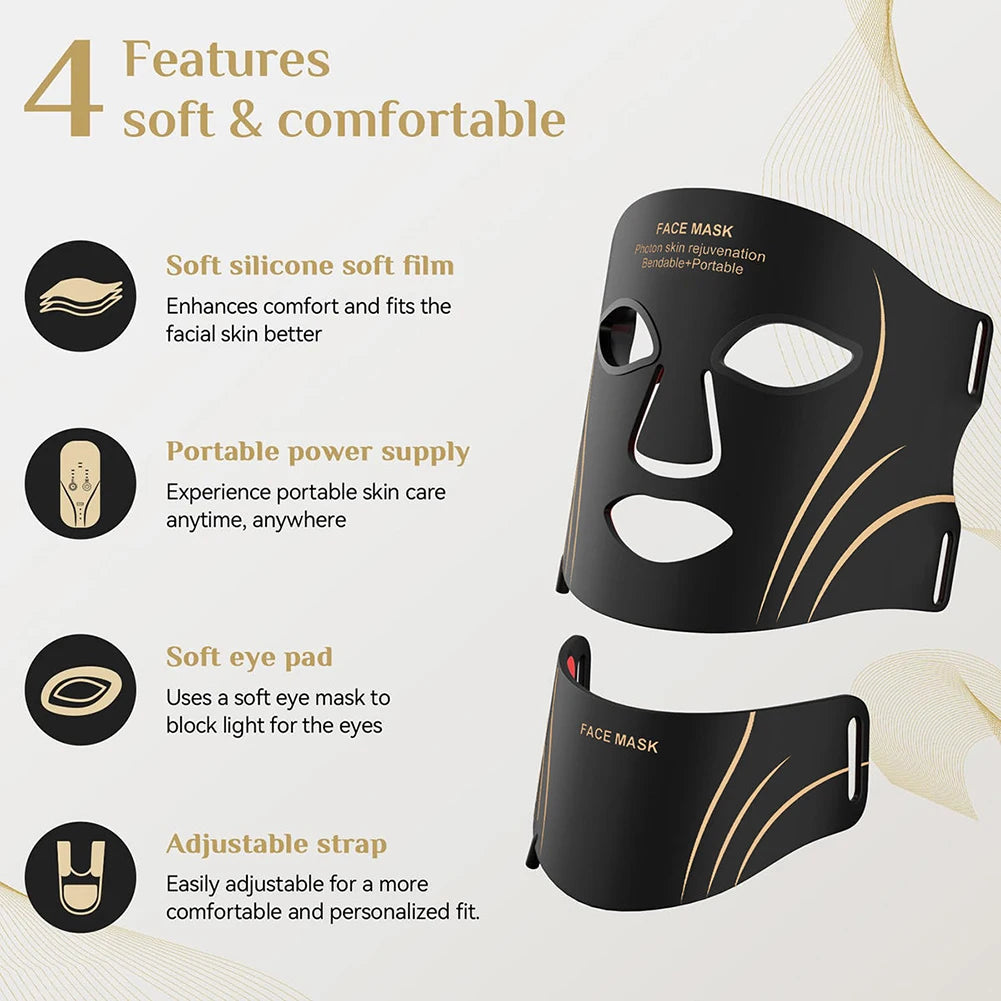 Masque LED Silicone Flexible Lumina Lift™ 7 couleurs pour le visage et le cou