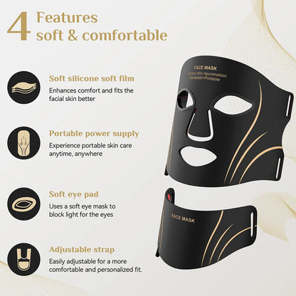Masque LED Silicone Flexible Lumina Lift™ 7 couleurs pour le visage et le cou