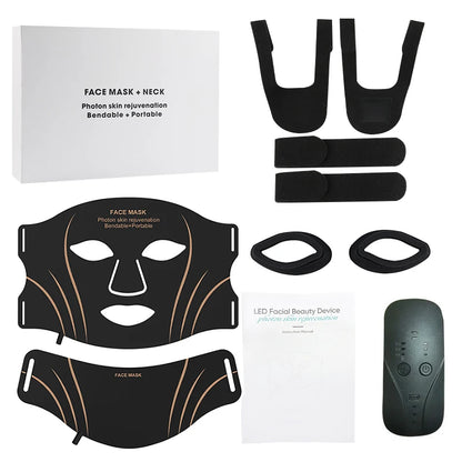Masque LED Silicone Flexible Lumina Lift™ 7 couleurs pour le visage et le cou