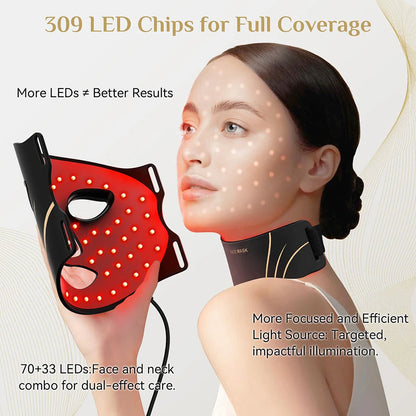 Masque LED Silicone Flexible Lumina Lift™ 7 couleurs pour le visage et le cou