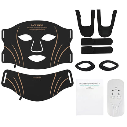 Masque LED Silicone Flexible Lumina Lift™ 7 couleurs pour le visage et le cou